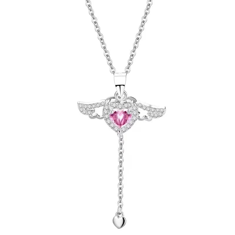 Iconic Angel Wings Heart Necklace - Silver Necklace