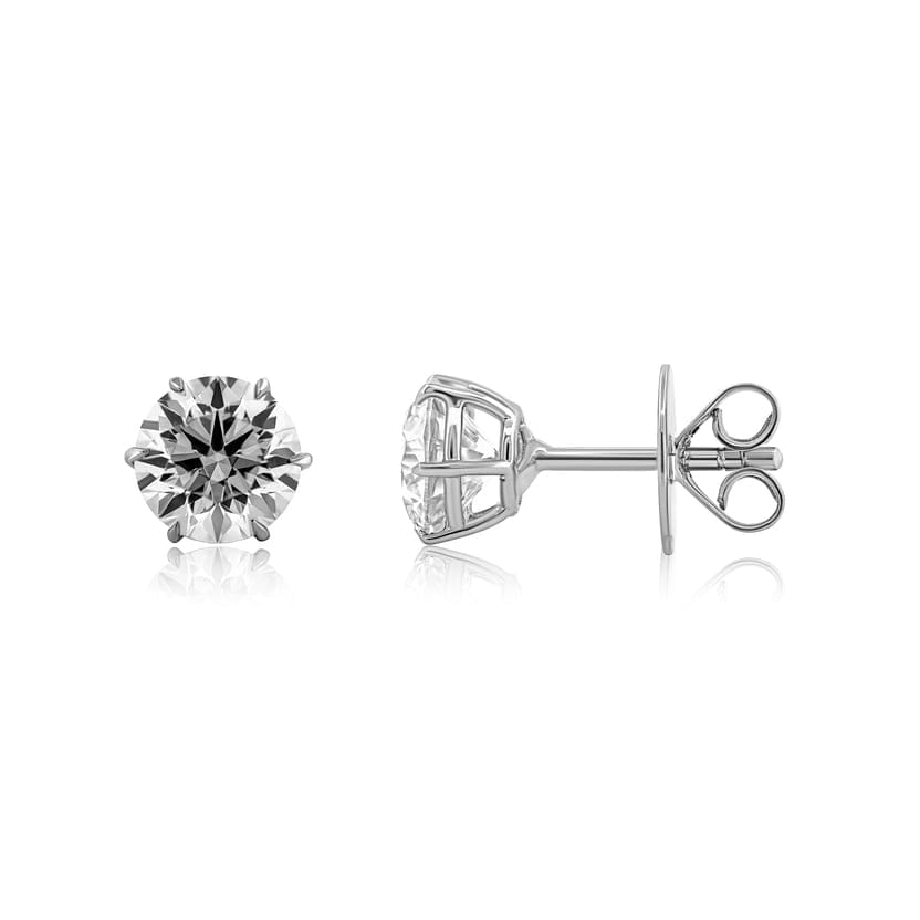 Round Solitaire Studs Earrings For Him/Her